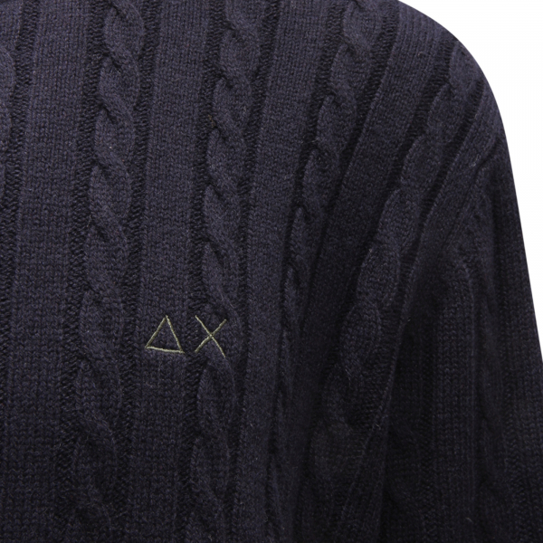 2134AZ MAGLIONE UOMO SUN 68 MAN WOOL BLEND SWEATER BLUE