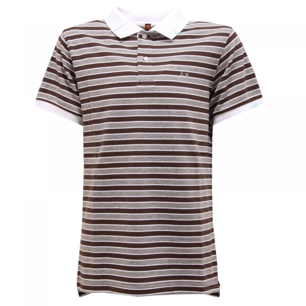 2211T polo bimbo SUN 68 maglia grigio/marrone t-shirt polo kid