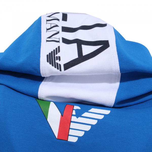 2225Y felpa bimbo boy ARMANI JUNIOR blue full zip cotton sweatshirt