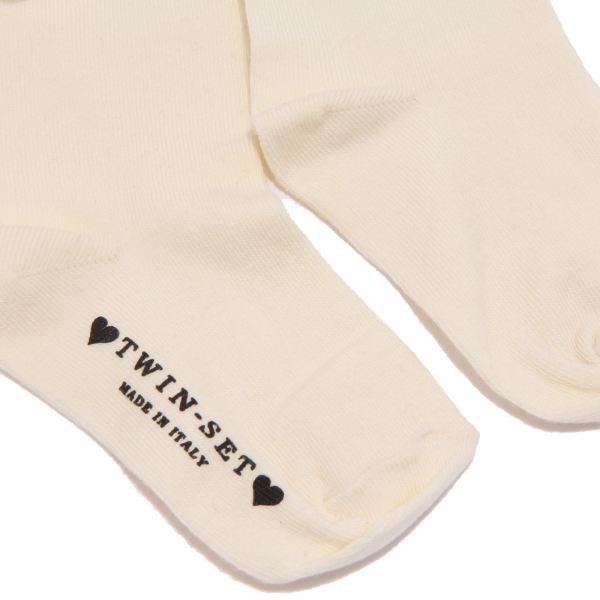 2233K calzamaglia bimba girl TWIN-SET ivory cotton tights