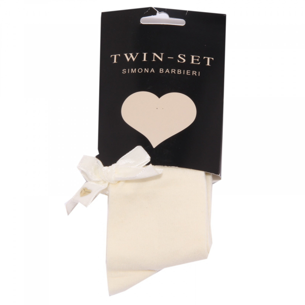 2233K calzamaglia bimba girl TWIN-SET ivory cotton tights