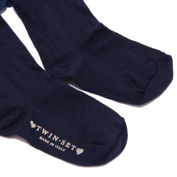 2246K calzamaglia bimba girl TWIN-SET blue cotton tights