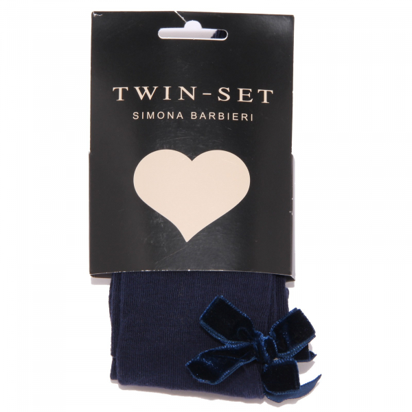 2246K calzamaglia bimba girl TWIN-SET blue cotton tights