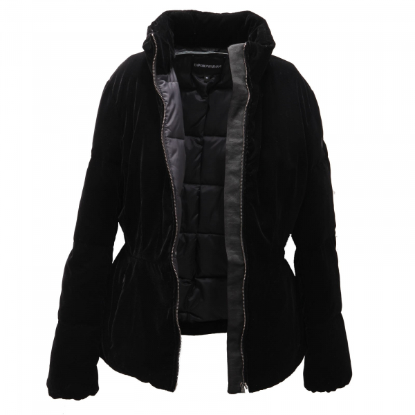 2248AE giubbotto donna EMPORIO ARMANI velluto velvet black jacket woman