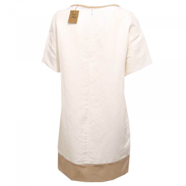 2258AA abito donna FAY vestito off white/beige linen/poliammide dress woman