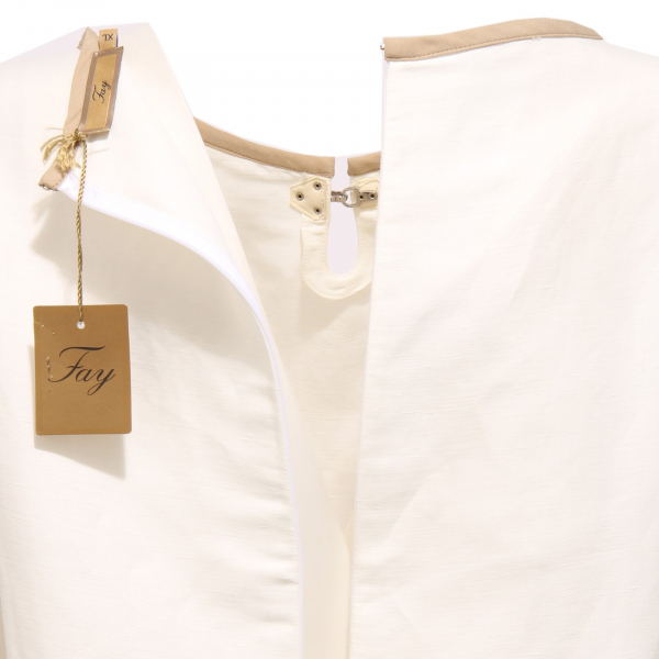 2258AA abito donna FAY vestito off white/beige linen/poliammide dress woman