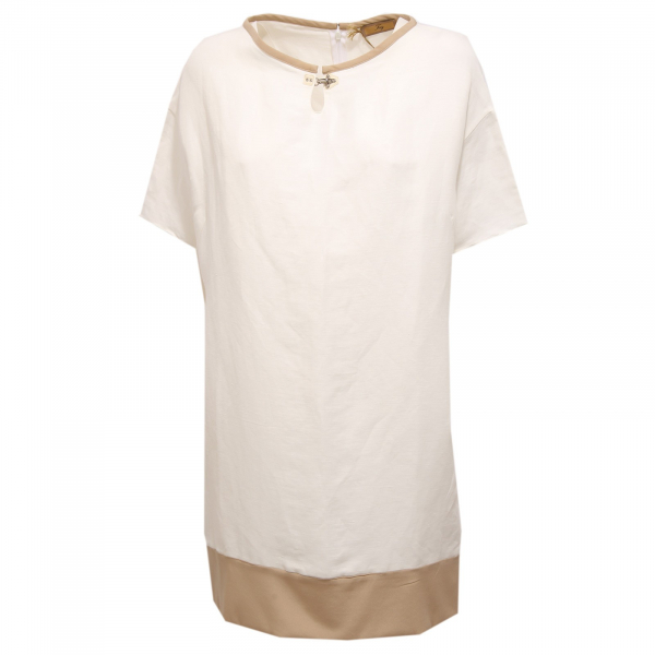 2258AA abito donna FAY vestito off white/beige linen/poliammide dress woman