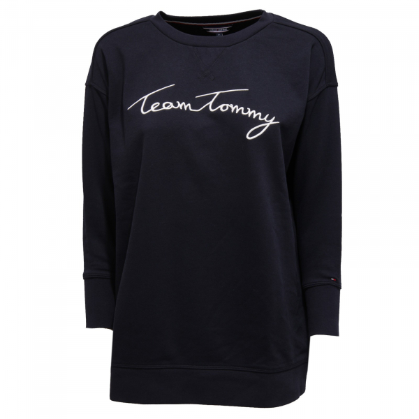 2277K felpa oversize donna TOMMY HILFIGER dark blue sweatshirt woman