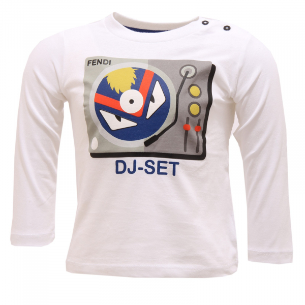 2299V maglia bimbo FENDI white cotton t-shirt cotton kid boy