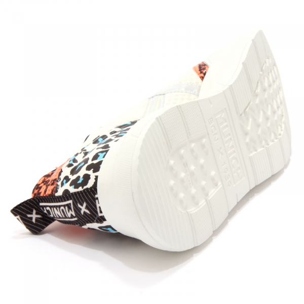 2318D scarpe sneakers donna UNIC X MUNICH white leather/tissue scarpe shoe woman