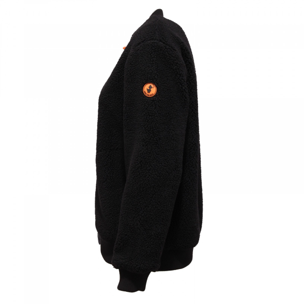 2318K giacca donna SAVE THE DUCK BOMBER ORSETTO black eco fur jacket woman