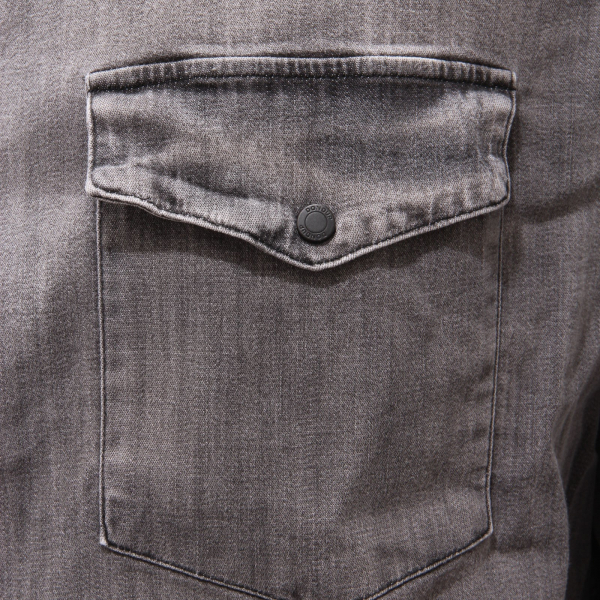 2363AF camicia uomo DONDUP grey denim delave' cotton shirt men