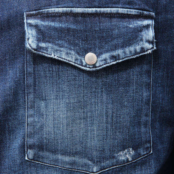 2367AF camicia uomo DONDUP blue denim cotton shirt man