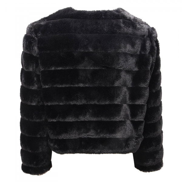 2372AM giubbotto donna PLEASE woman ecofur jacket black