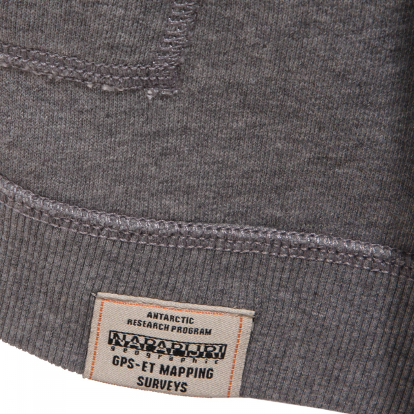 2403AB felpa bimbo BOY NAPAPIJRI full zip grey cotton hoodie sweatshirt