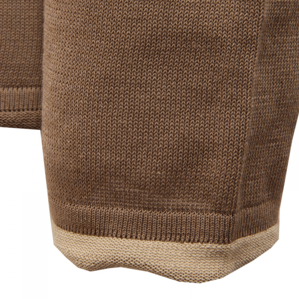 2419AD maglione uomo VNECK light brown cotton sweater man