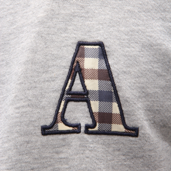 2439AE felpa uomo AQUASCUTUM grey melange full zip cotton sweatshirt man