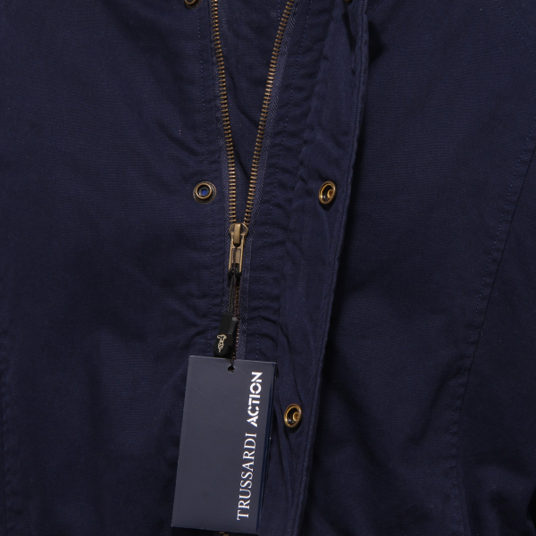 2465J giubbotto uomo TRUSSARDI ACTION blue fleece fabric inside jacket man