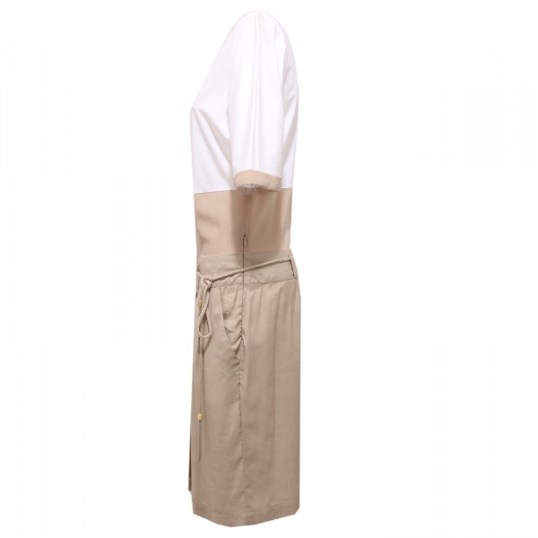 2480X abito donna FABIANA FILIPPI white/beige vestito dress woman