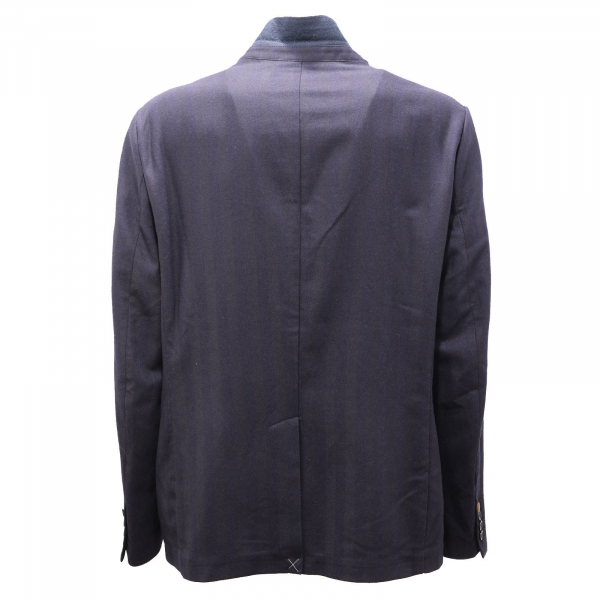 2497AG giacca uomo OFFICINA36 blue cotton/wool pinstripe jacket man