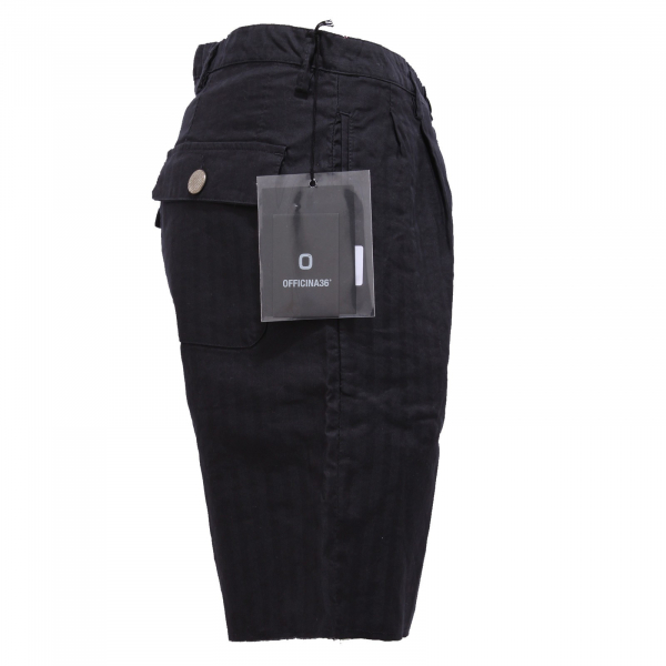 2589Y bermuda uomo OFFICINA36 blue linen/cotton short pant