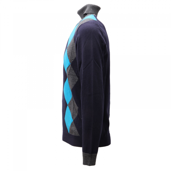 2615AF maglione uomo SUN 68 blue/grey wool/cotton turtleneck sweater man