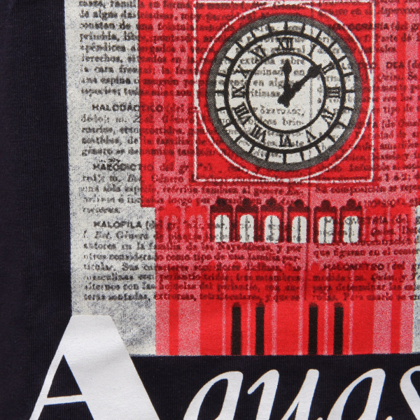 2654AE maglia uomo AQUASCUTUM cotton blue navy print t-shirt man