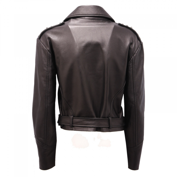 2671AG giubbotto pelle donna JUST CAVALLI black leather jacket woman