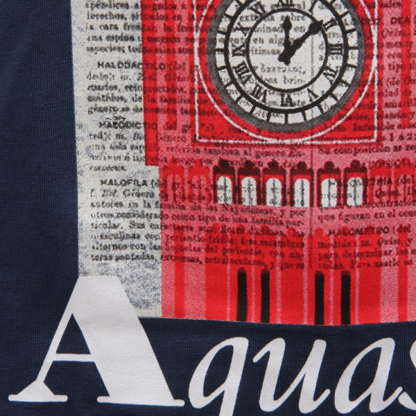 2675AE maglia uomo AQUASCUTUM cotton royal blue print t-shirt man