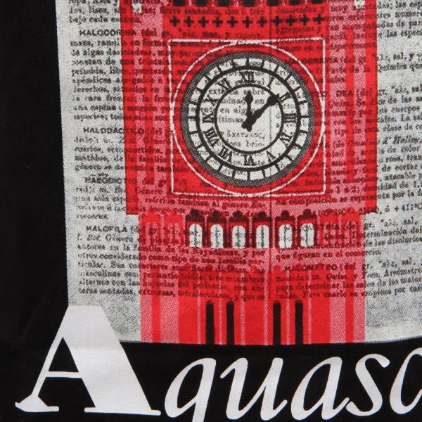 2683AE maglia uomo AQUASCUTUM cotton black print t-shirt man