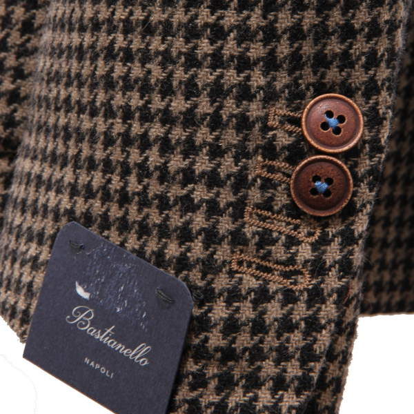 2684AG giacca uomo BASTIANELLO black/beige wool pied de poul jacket man
