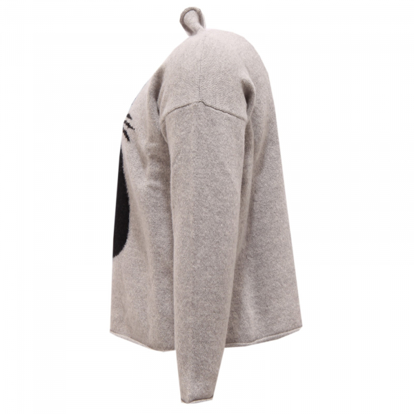 2715V maglione bimba IL GUFO lana grey wool sweater girl kid