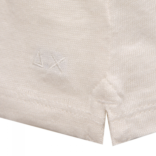2754X maglia bimba SUN 68 girl lino t-shirt linen white
