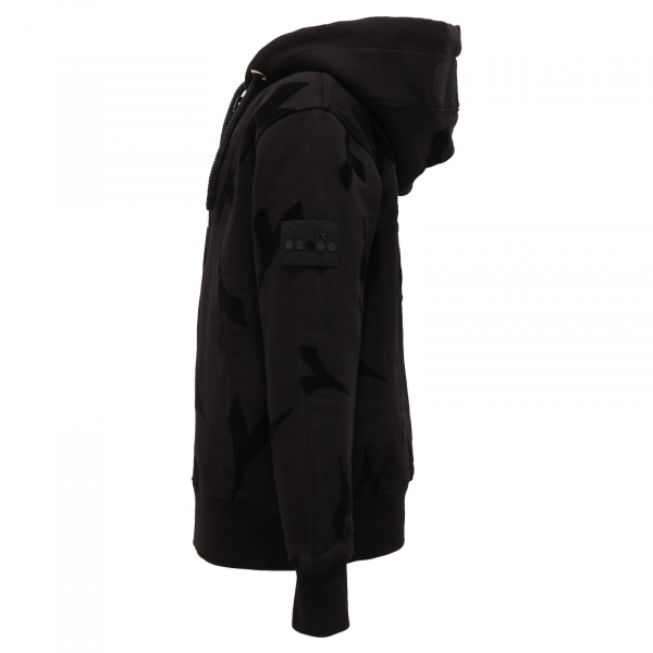 2757V felpa bimbo DIADORA BLACK LABEL full zip black sweatshirt unisex kid