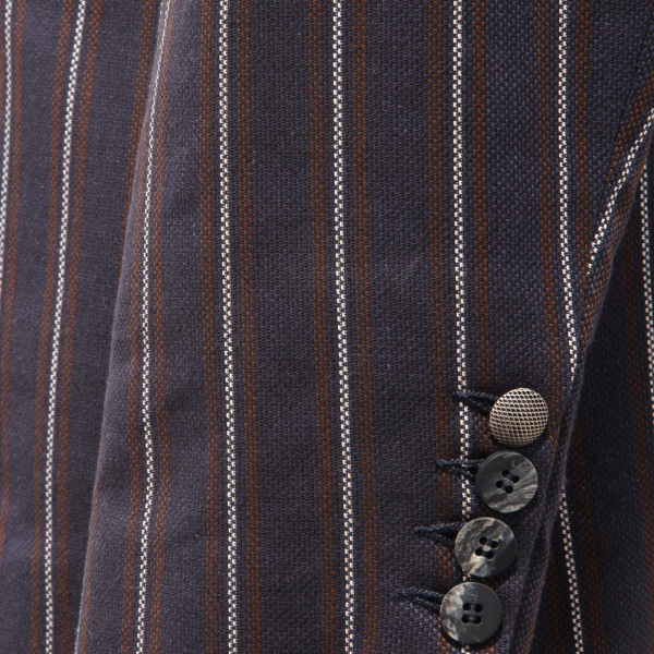 2758AG giacca uomo OFFICINA36 blue/brown/white cotton/linen jacket man