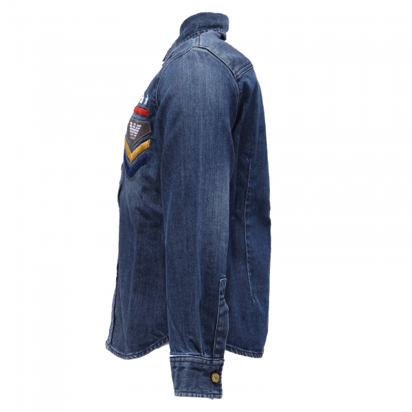 2774Y camicia bimbo ARMANI JUNIOR denim shirt long sleeve cotton boy