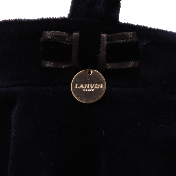 2858V gonna bimba blu LANVIN velluto velvet skirt braces kid girl