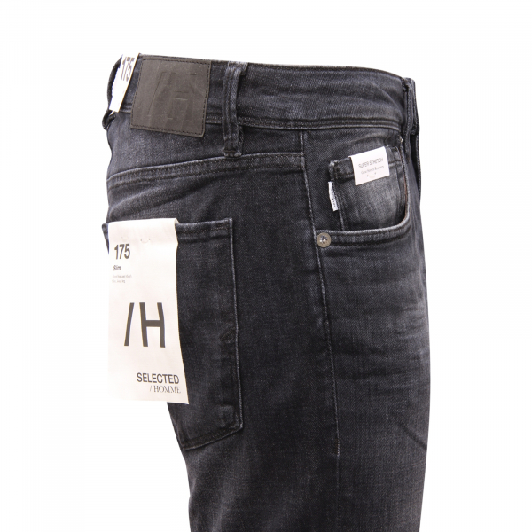 2881AR jeans uomo SELECTED HOMME SLIM man denim trousers dark grey