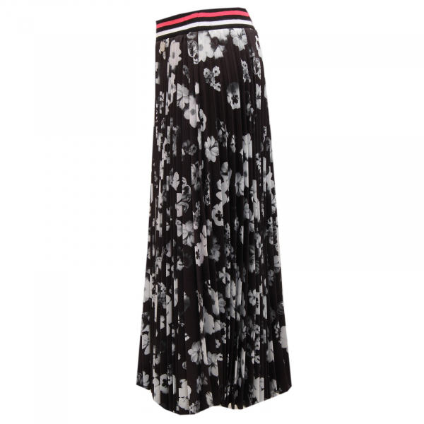 2897V gonna lunga bimba nero/blu LANVIN floreal long skirt kid girl