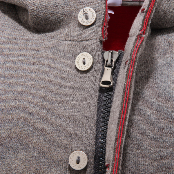 3030V giaccone felpa bimbo NANAN grigio/rosso jacket coat kid