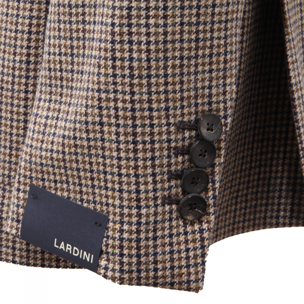 3075AF giacca uomo LARDINI beige/blue checked wool/cotton jacket man