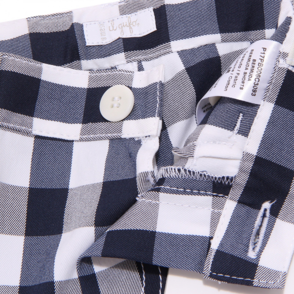 3166W bermuda bimbo IL GUFO white chacked blue short boy