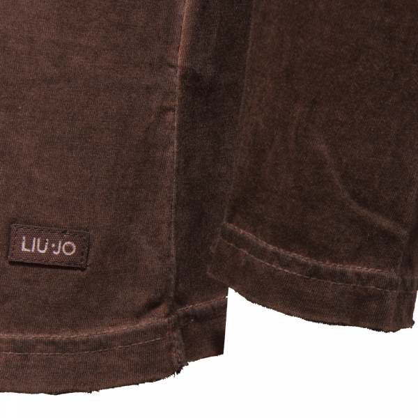 3180K  maglia uomo LIU JO brown   effect delave' cotton t-shirt man