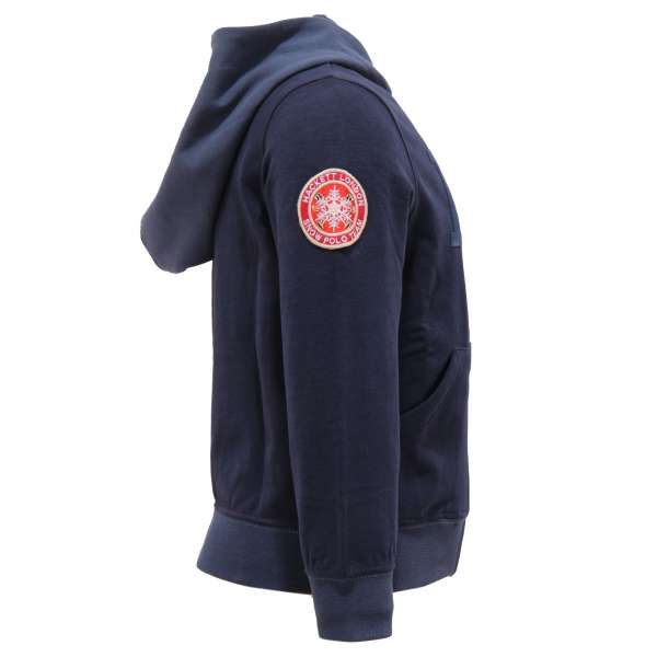 3272U felpa bimbo HACKETT blue con cappuccio full zip sweatshirt kid boy