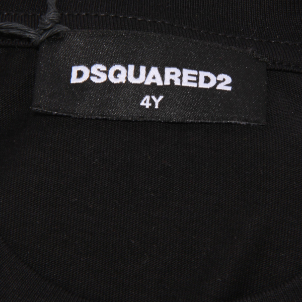 3303U maglia bimba DSQUARED2 nero  black t-shirt cotton kid girl