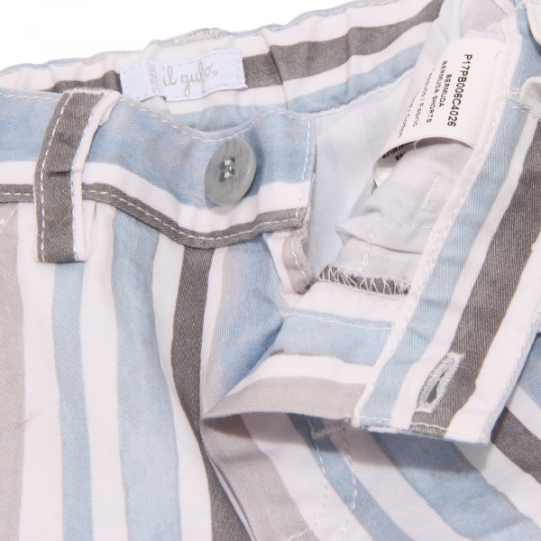 3305W bermuda bimbo IL GUFO grey/blue stripes cotton short boy
