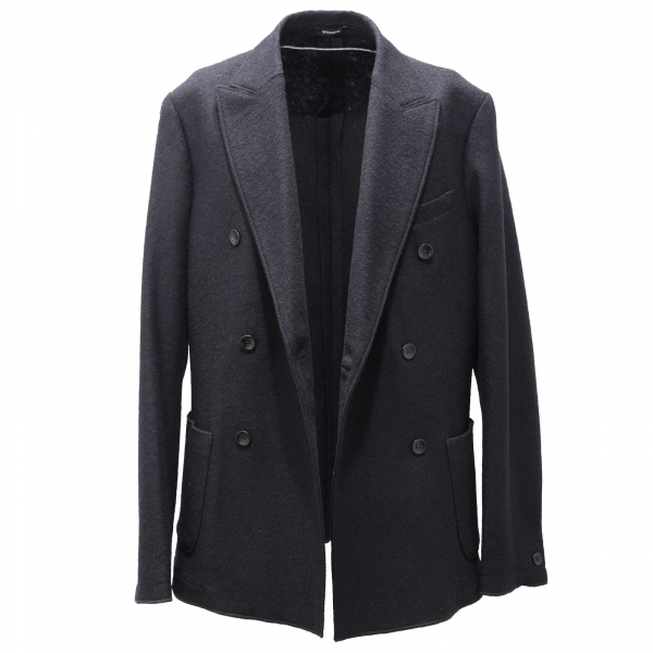 3307AF giacca uomo OFFICINA36 dark blue fleece wool blend jacket man