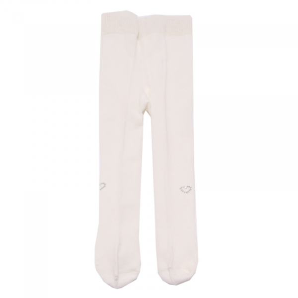 3314AA calzamaglia bimba girl NANAN white strass cotton tights