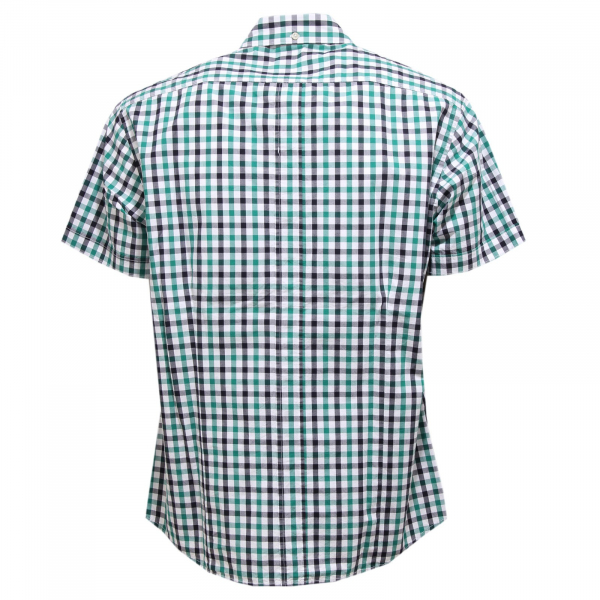 3318Z camicia uomo GAS ESSENTIAL gingham shirt green/black short sleeve man