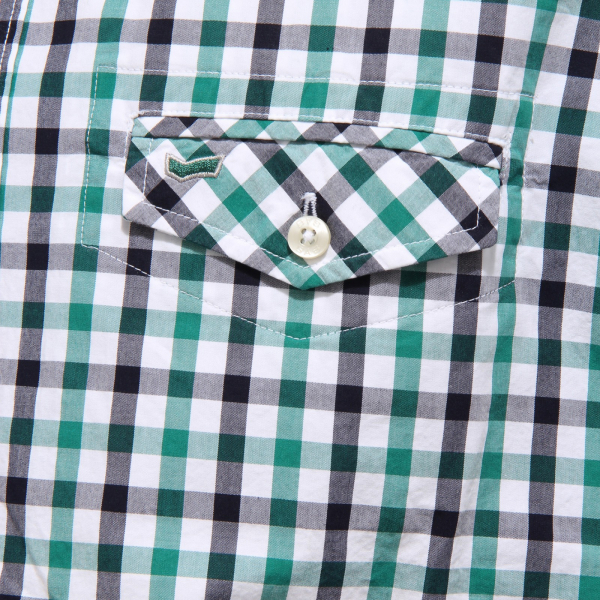 3318Z camicia uomo GAS ESSENTIAL gingham shirt green/black short sleeve man